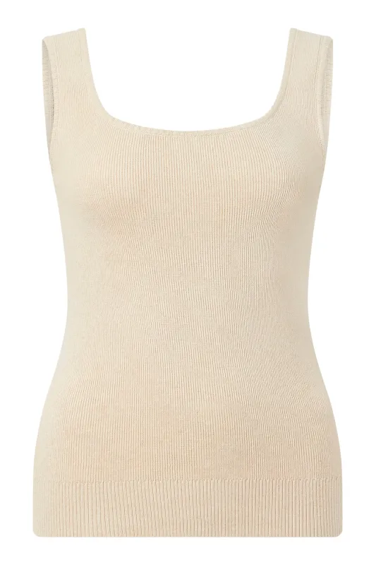 YANA - Organic Cotton Vest - Sand sold by Komodo Fashion