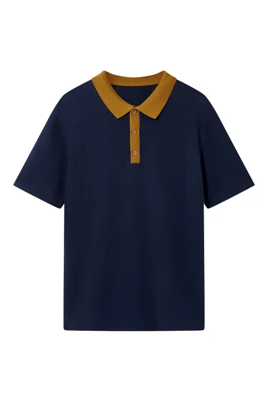 FRANK - Organic Cotton Knit Polo - Navy sold by Komodo Fashion