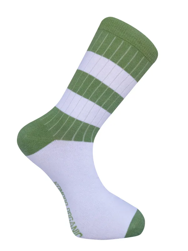 SPORT STRIPE - GOTS Organic Cotton Socks Green sold by Komodo Fashion