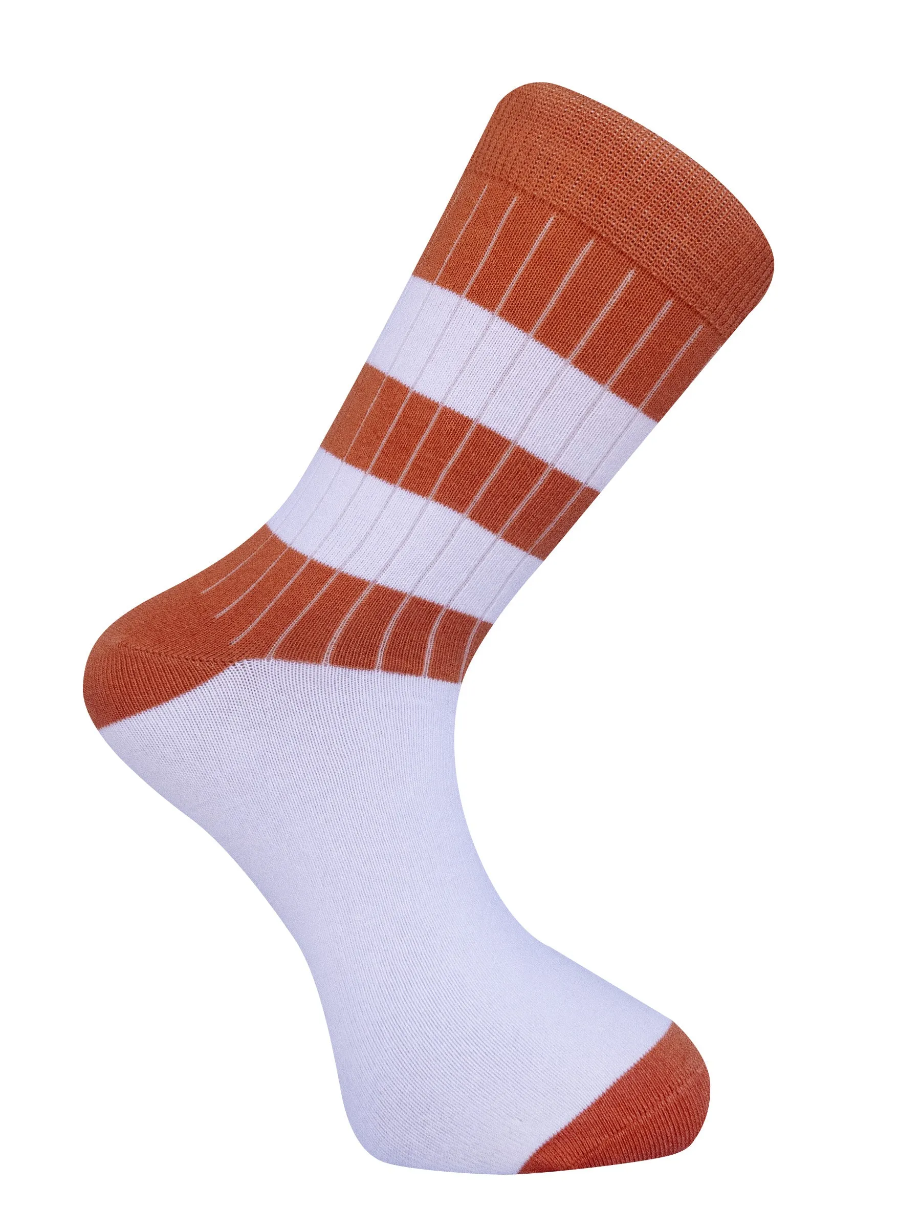 SPORT STRIPE - GOTS Organic Cotton Socks Orange sold by Komodo Fashion