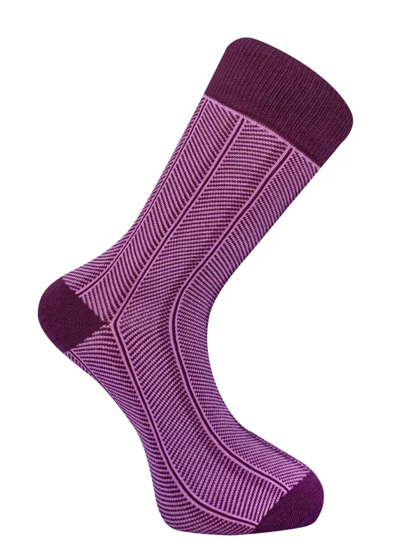 HERRINGBONE - GOTS Organic Cotton Socks Berry sold by Komodo Fashion
