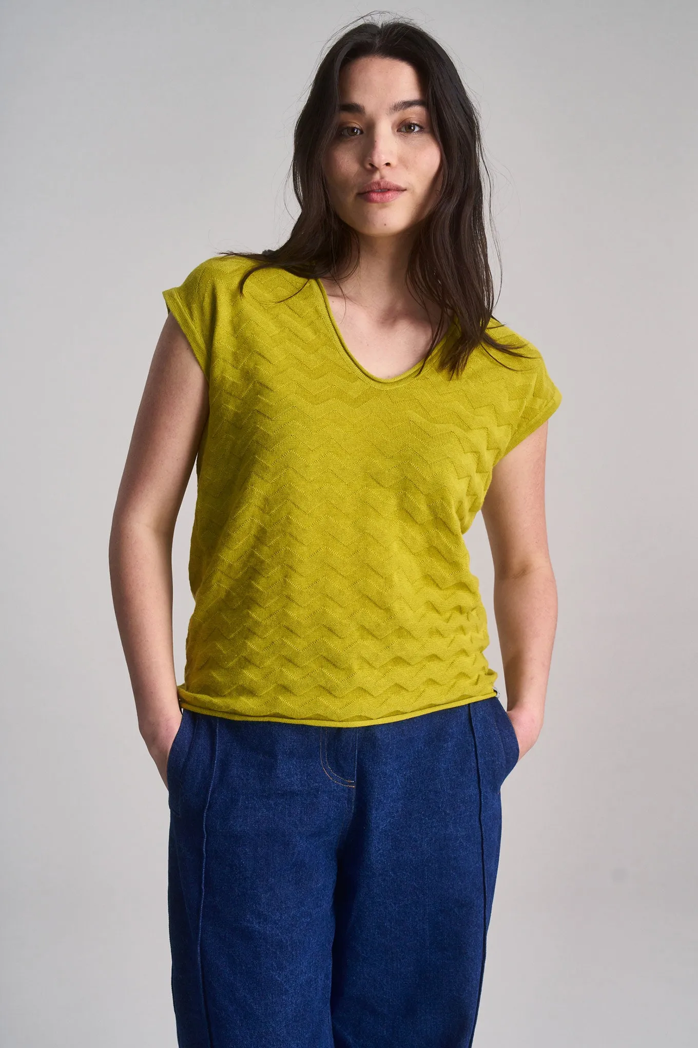 POLLY Organic Cotton Vest - Sap Green sold by Komodo Fashion