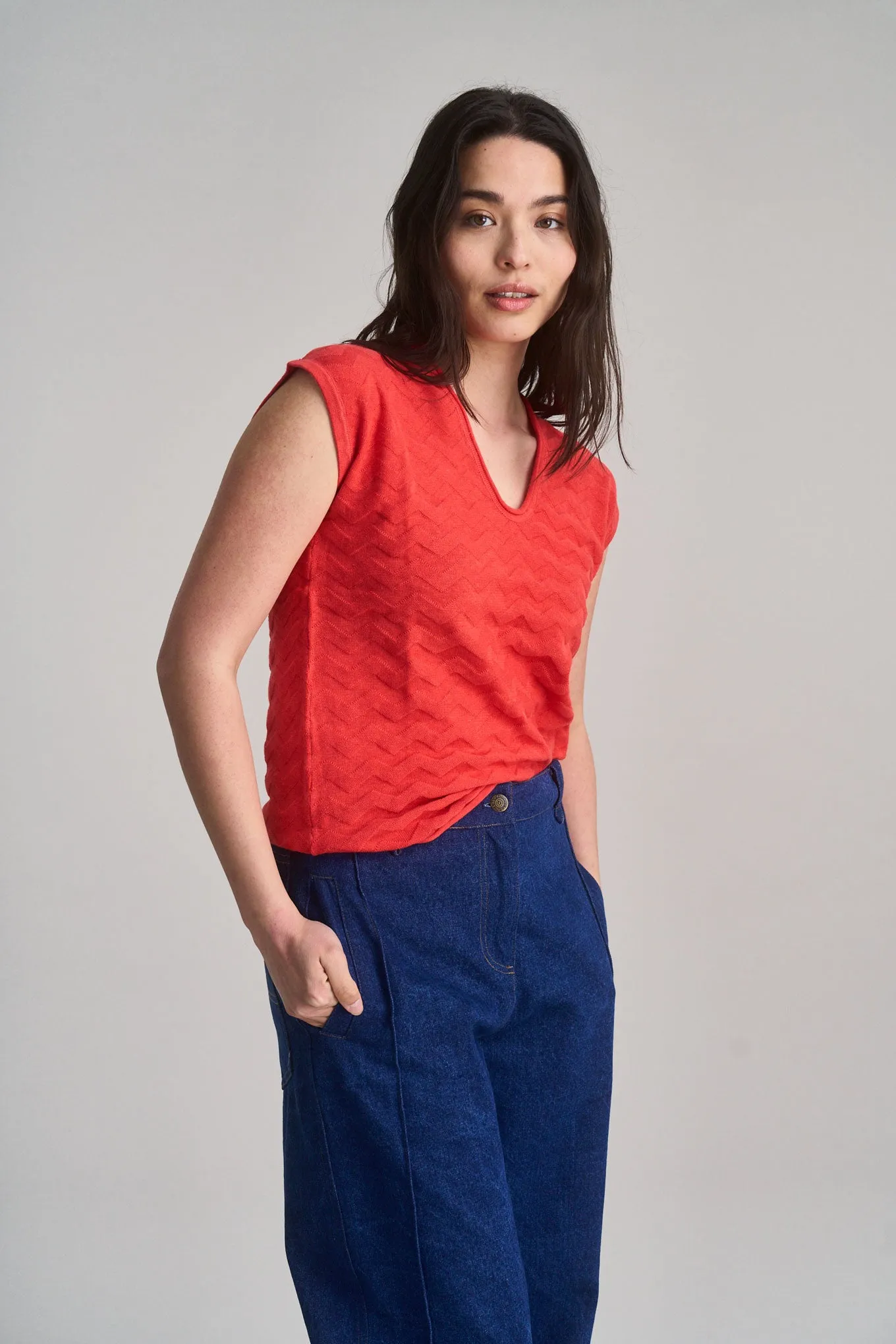 POLLY Organic Cotton Vest - Pink sold by Komodo Fashion
