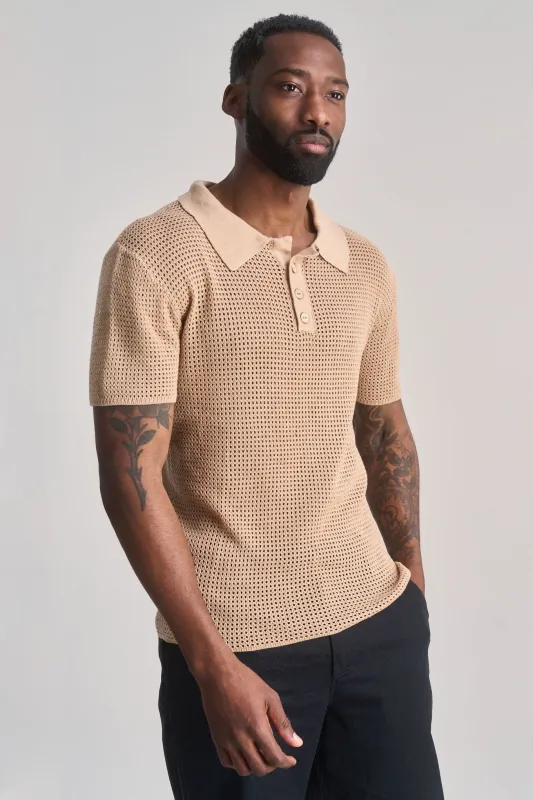 OLIVER - Organic Cotton Polo Top Sand sold by Komodo Fashion