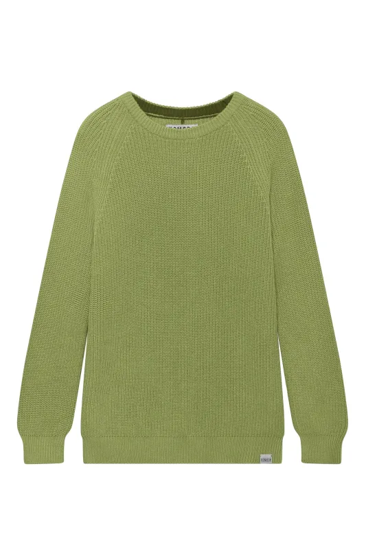 SERGIO - Womens Organic Cotton Jumper Sage sold by Komodo Fashion