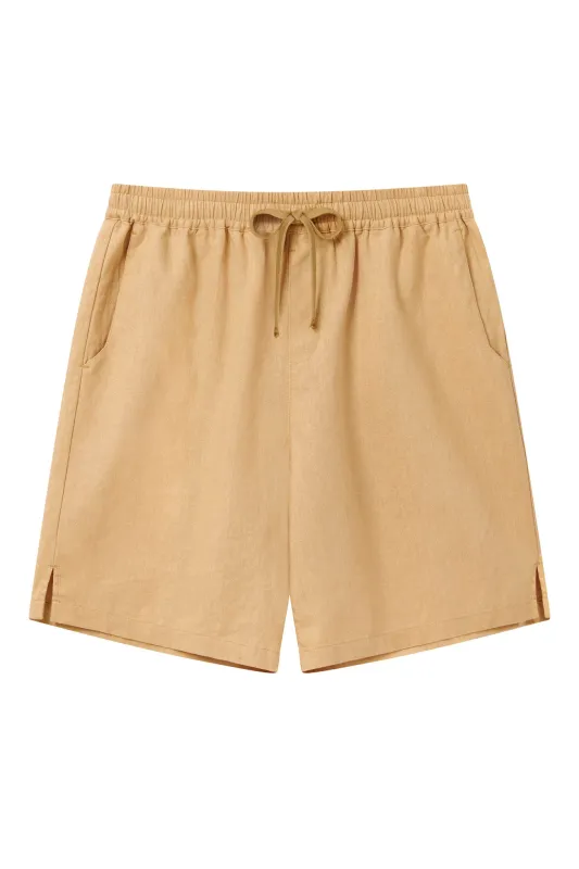 JERRY - Organic Linen Cotton Shorts - Sand sold by Komodo Fashion