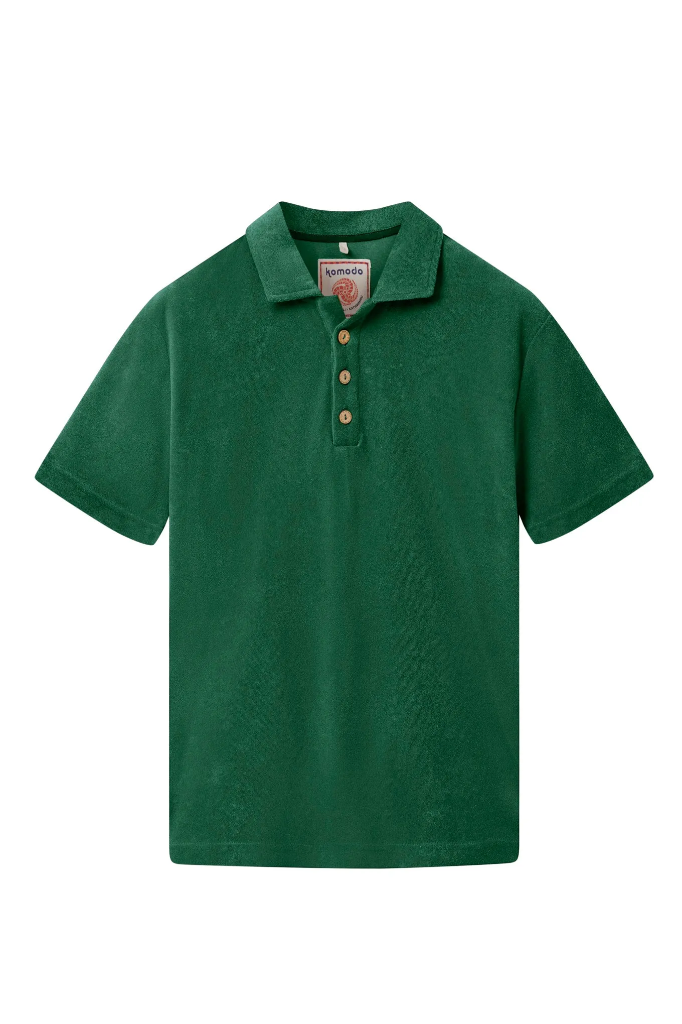 OLLIE - Organic Cotton Blend Terry Polo - Jungle Green sold by Komodo Fashion