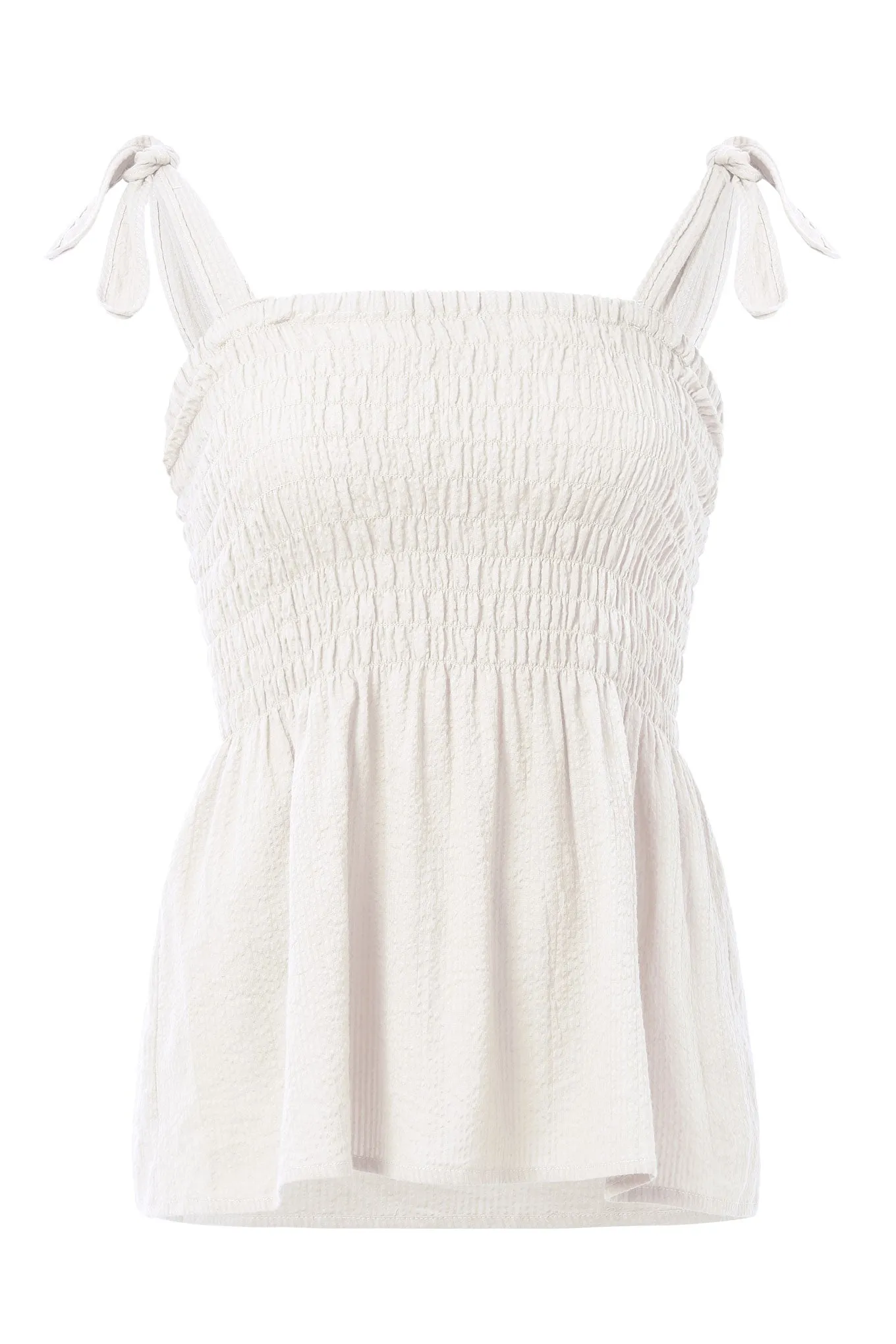 GAIA - Organic Cotton Seersucker Vest - Natural sold by Komodo Fashion