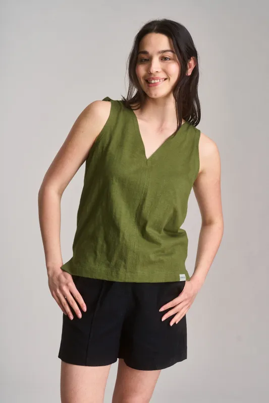 CELIA - Organic Cotton Top - Green sold by Komodo Fashion