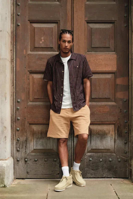 CALUM - Organic cotton shorts - Sand melange sold by Komodo Fashion
