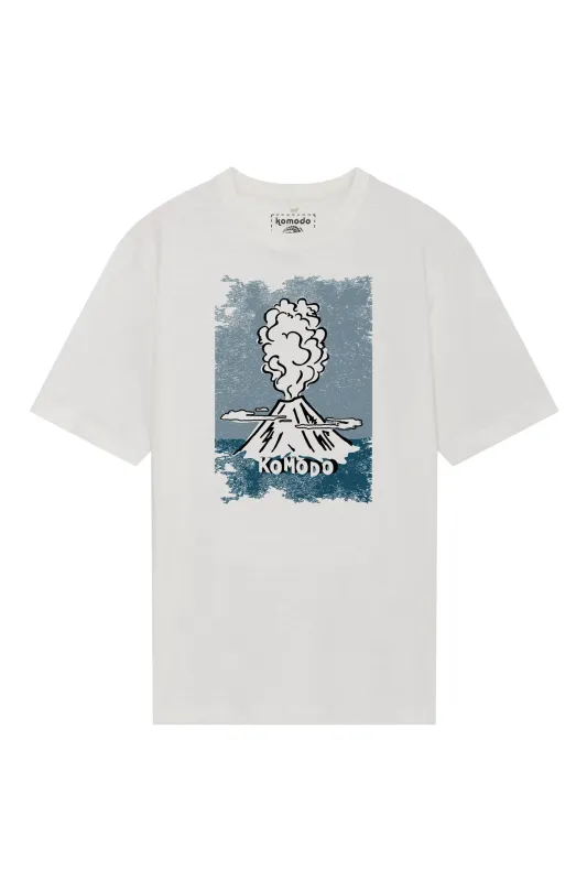 VOLCANO - Organic Cotton Tee - White sold by Komodo Fashion