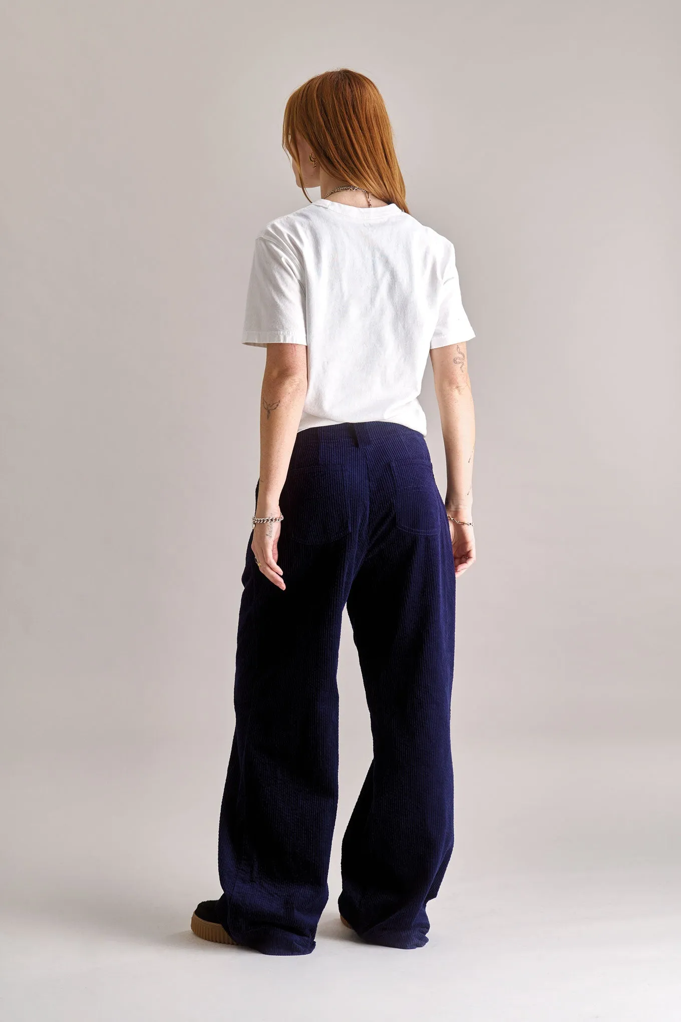 LOLA LILLY Organic Cotton Cord Trouser - Navy sold by Komodo Fashion product image thumbnail 3