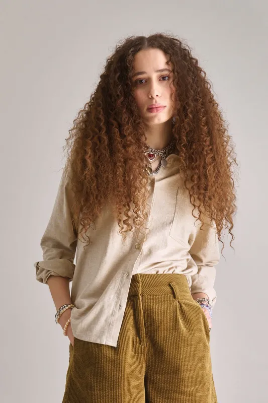 HANAKO Organic Cotton Shirt - Sand sold by Komodo Fashion