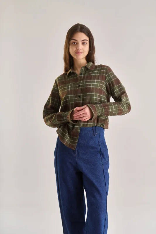 PAGE Organic Cotton Shirt - Green sold by Komodo Fashion