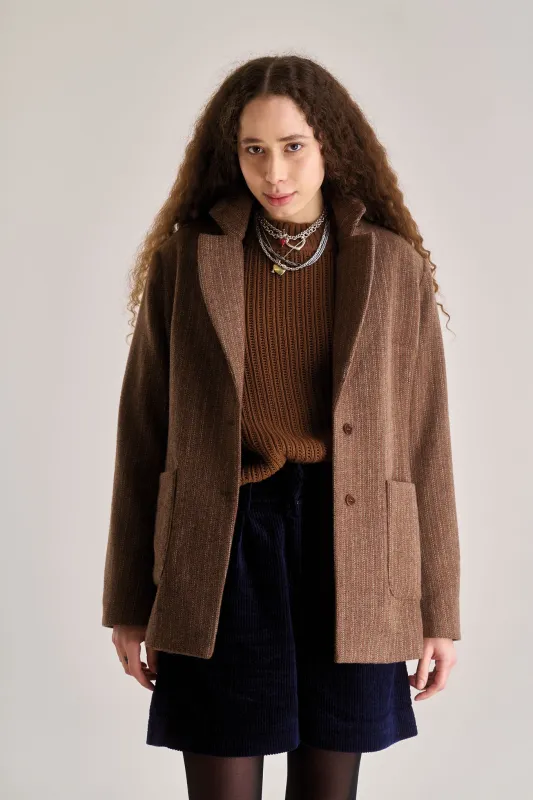OPHELIA Recycled Poly Wool Blazer - Biscuit made by Komodo Fashion