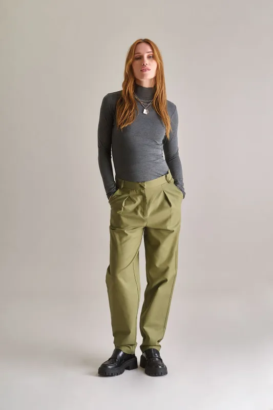 LYLA Cotton Tencel Trouser - Olive sold by Komodo Fashion