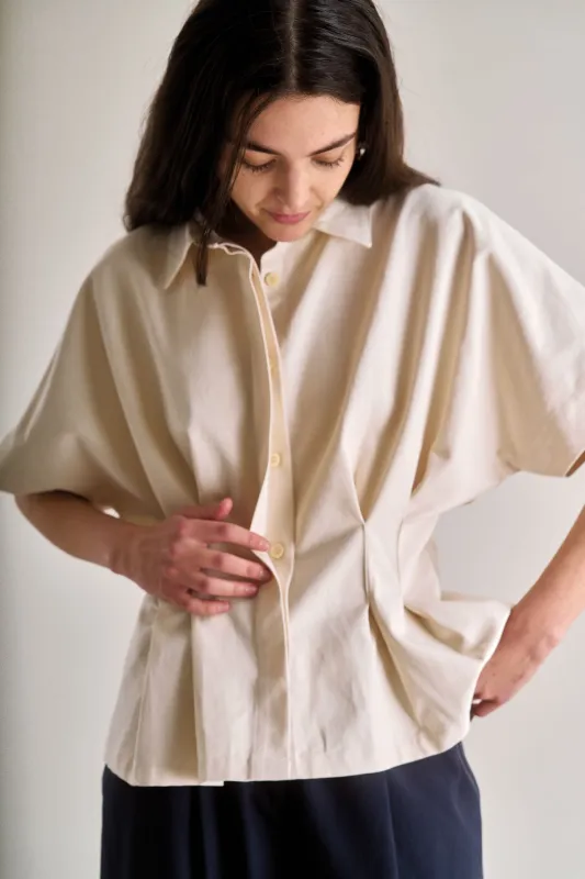 AMALIE Cotton Tencel Top - Cream sold by Komodo Fashion