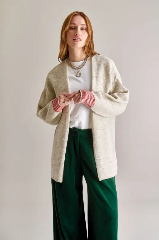 AMELIA Lambswool Cardigan - Natural sold by Komodo Fashion