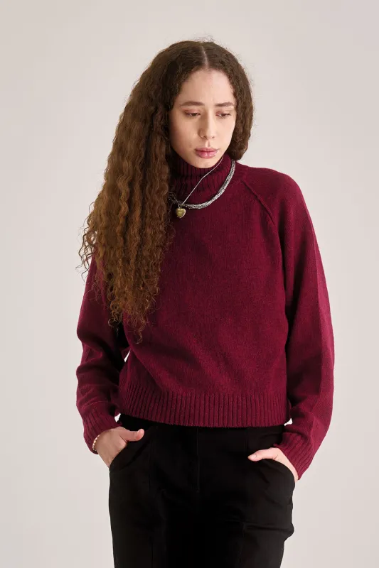 MILLIE Wool Jumper - Wine Red sold by Komodo Fashion