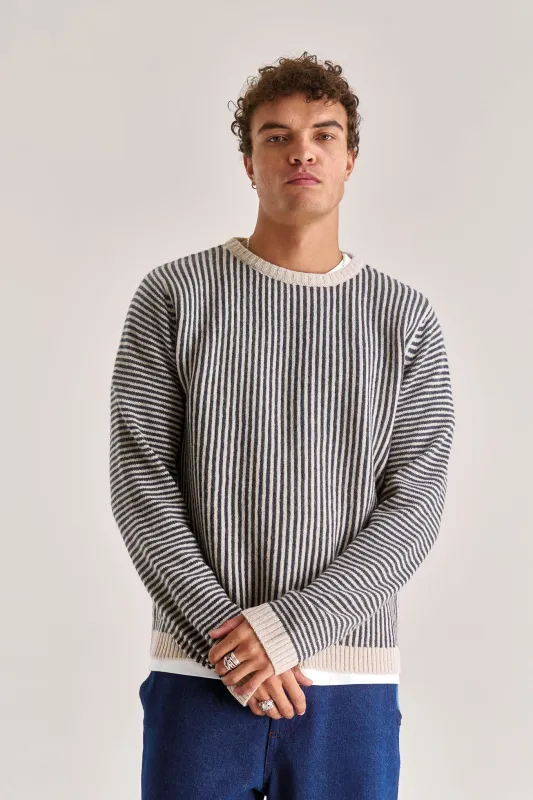 ARTHUR Merino Wool Jumper - Charcoal Stripe sold by Komodo Fashion