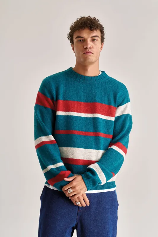 GABRIEL Lambs Wool Stripe Jumper - Evergreen sold by Komodo Fashion