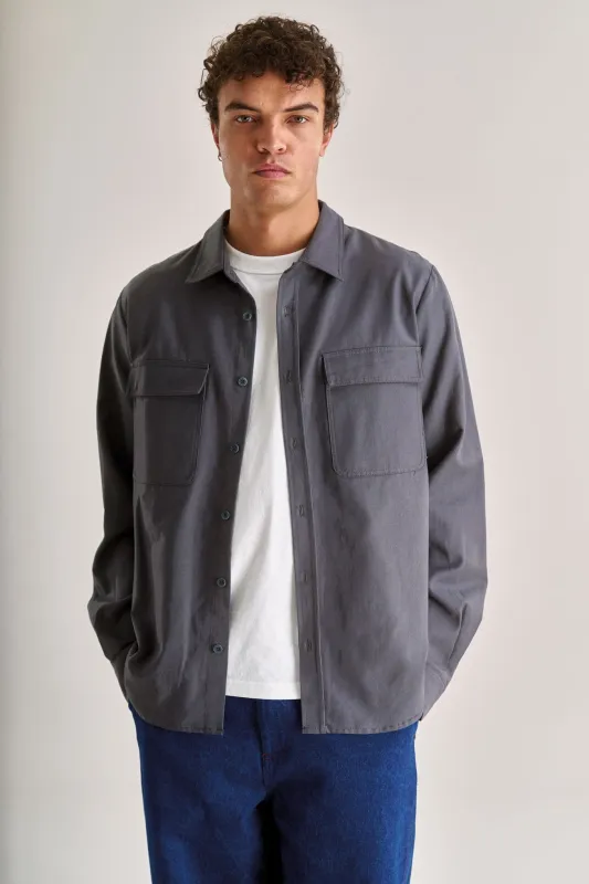 ARC Cotton Tencel Blend Shirt - Grey made by Komodo Fashion