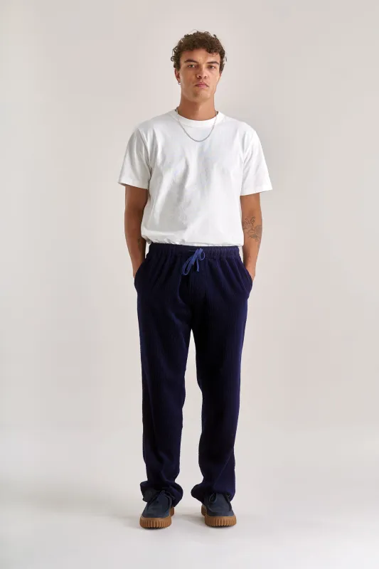LUKE Organic Cotton Cord Trouser - Navy sold by Komodo Fashion