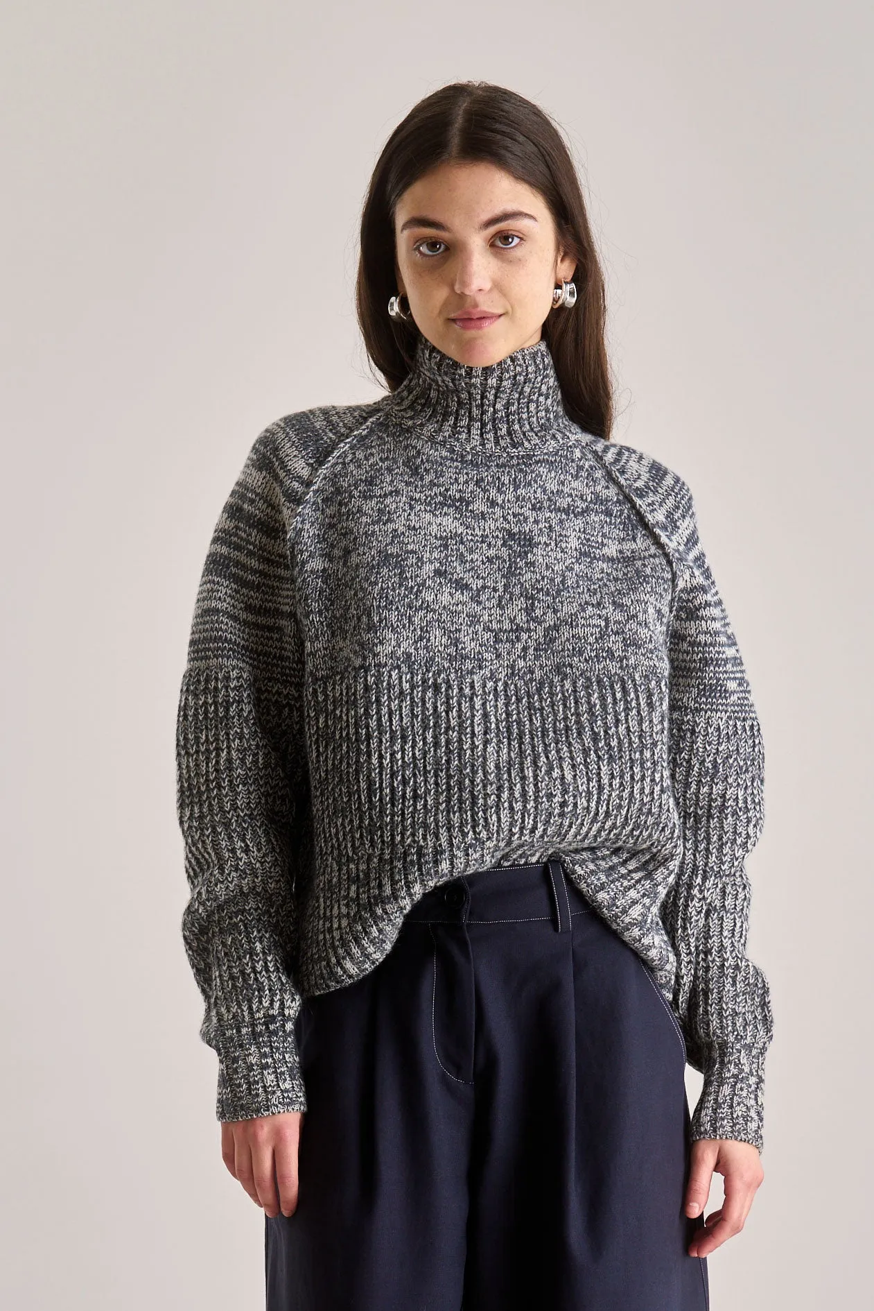 MILLIE Wool Stripe Jumper - Charcoal sold by Komodo Fashion