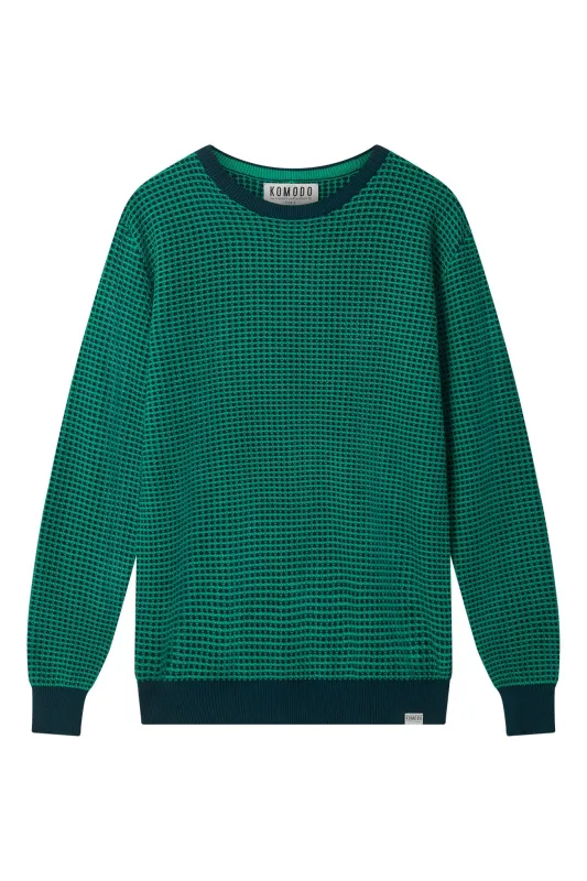 HASAN - Organic Cotton Jumper Teal sold by Komodo Fashion