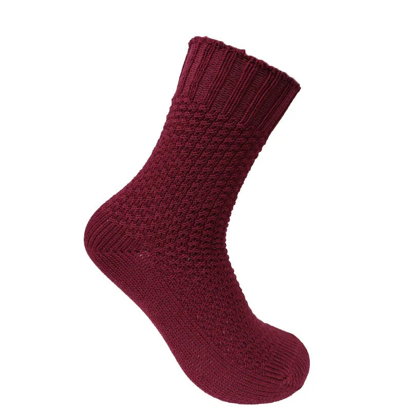 WAFFLE - GOTS Organic Cotton Socks Burgundy sold by Komodo Fashion