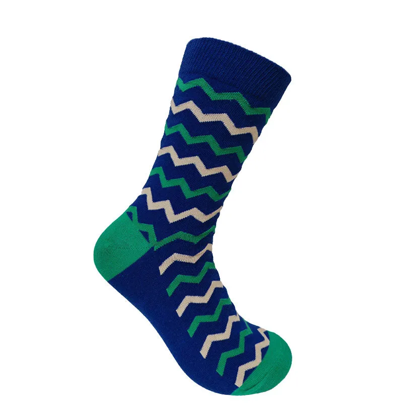 ZIG ZAG - GOTS Organic Cotton Socks Navy sold by Komodo Fashion