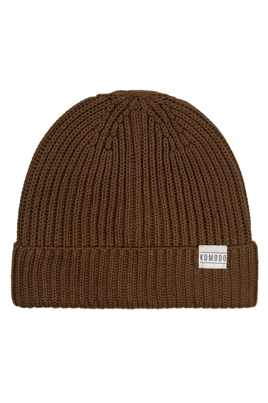 TOWN - Organic Cotton Beenie Hat Hazelnut made by Komodo Fashion