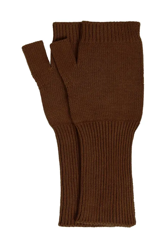 JAS - GOTS Organic Cotton Fingerless Gloves - Hazelnut sold by Komodo Fashion