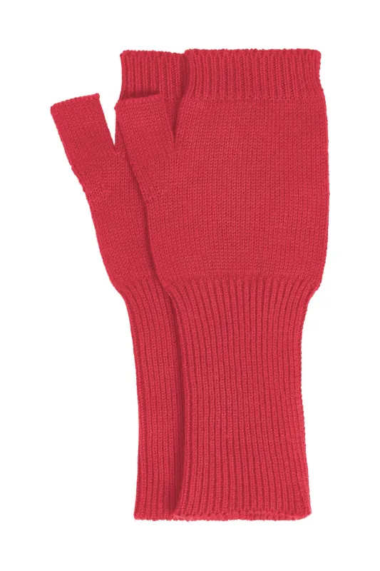 JAS - GOTS Organic Cotton Fingerless Gloves - Bright Red sold by Komodo Fashion