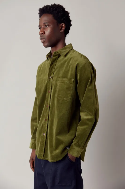 ABEL - Organic Cotton Cord Shirt Pine Green sold by Komodo Fashion