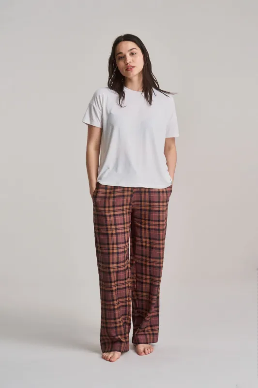 JIM JAM Womens Organic Cotton Pyjama Bottoms - Berry sold by Komodo Fashion