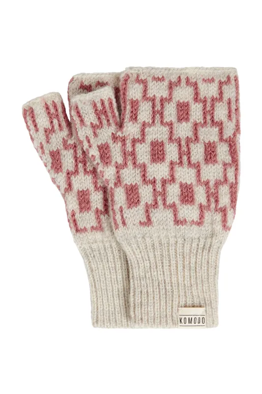 ABSTRACT Lambswool Gloves - Rose sold by Komodo Fashion