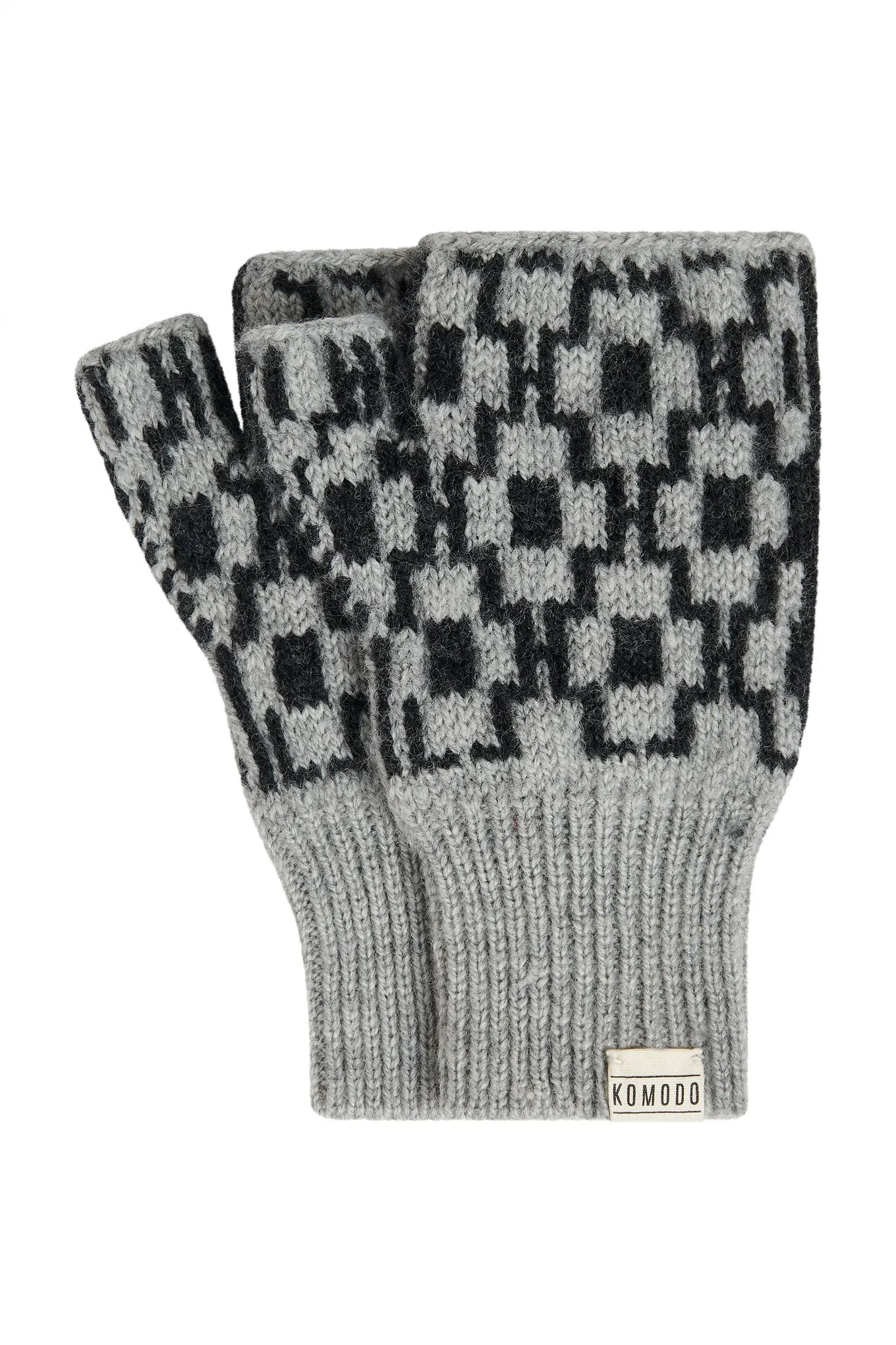 ABSTRACT Lambswool Gloves - Grey sold by Komodo Fashion