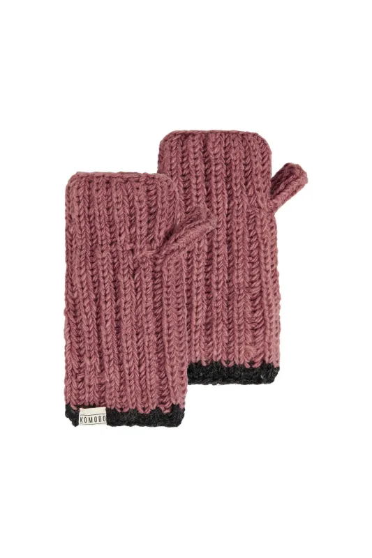 RAFI RIB Fleece Lined Mitten - Dusty Pink sold by Komodo Fashion
