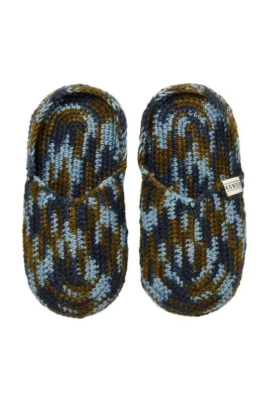 HIDE - Handknitted Wool Slipper Blue Space sold by Komodo Fashion