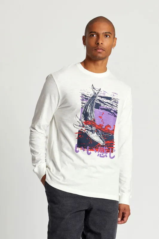 HAKON WHALE - Organic Cotton Tee Off White sold by Komodo Fashion