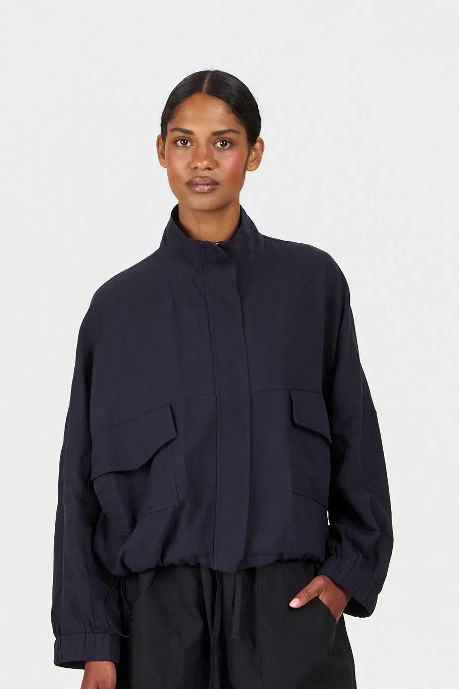 KOKO Tencel Linen Jacket - Navy sold by Komodo Fashion
