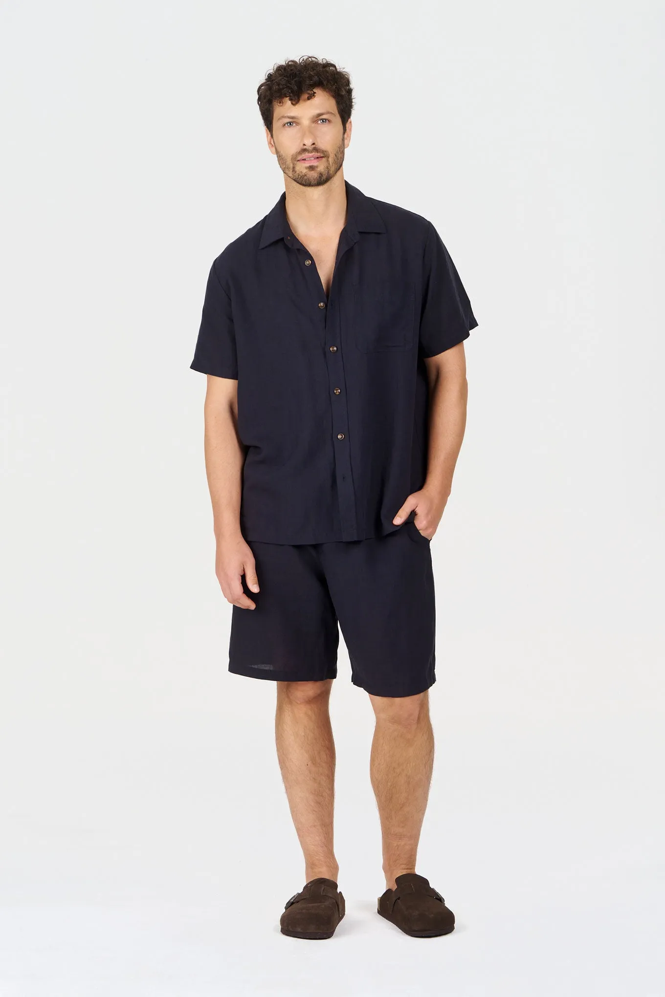 LOYLE Tencel Linen Shirt - Navy sold by Komodo Fashion product image thumbnail 2