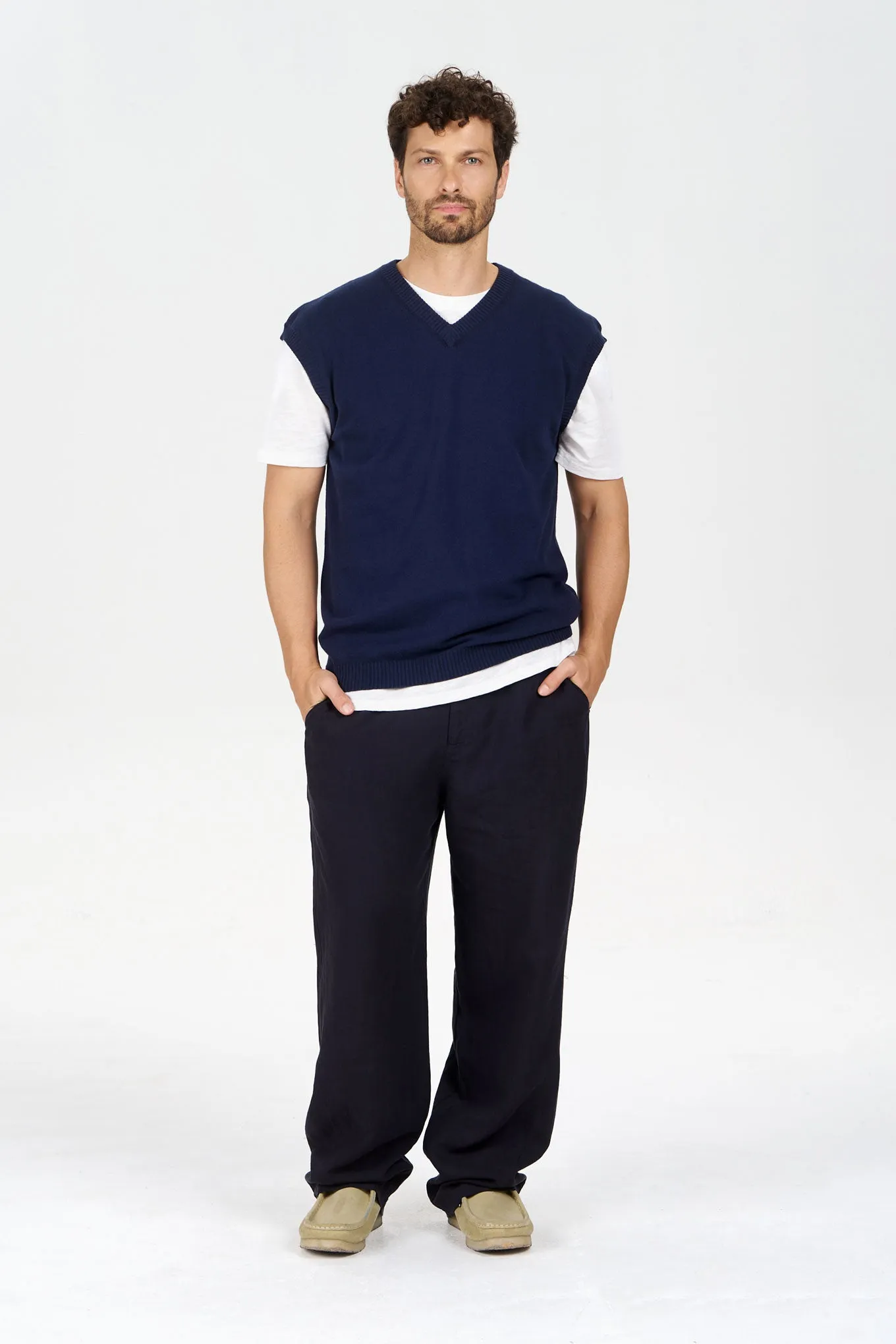 MAKULU Tencel Linen Trouser - Navy sold by Komodo Fashion