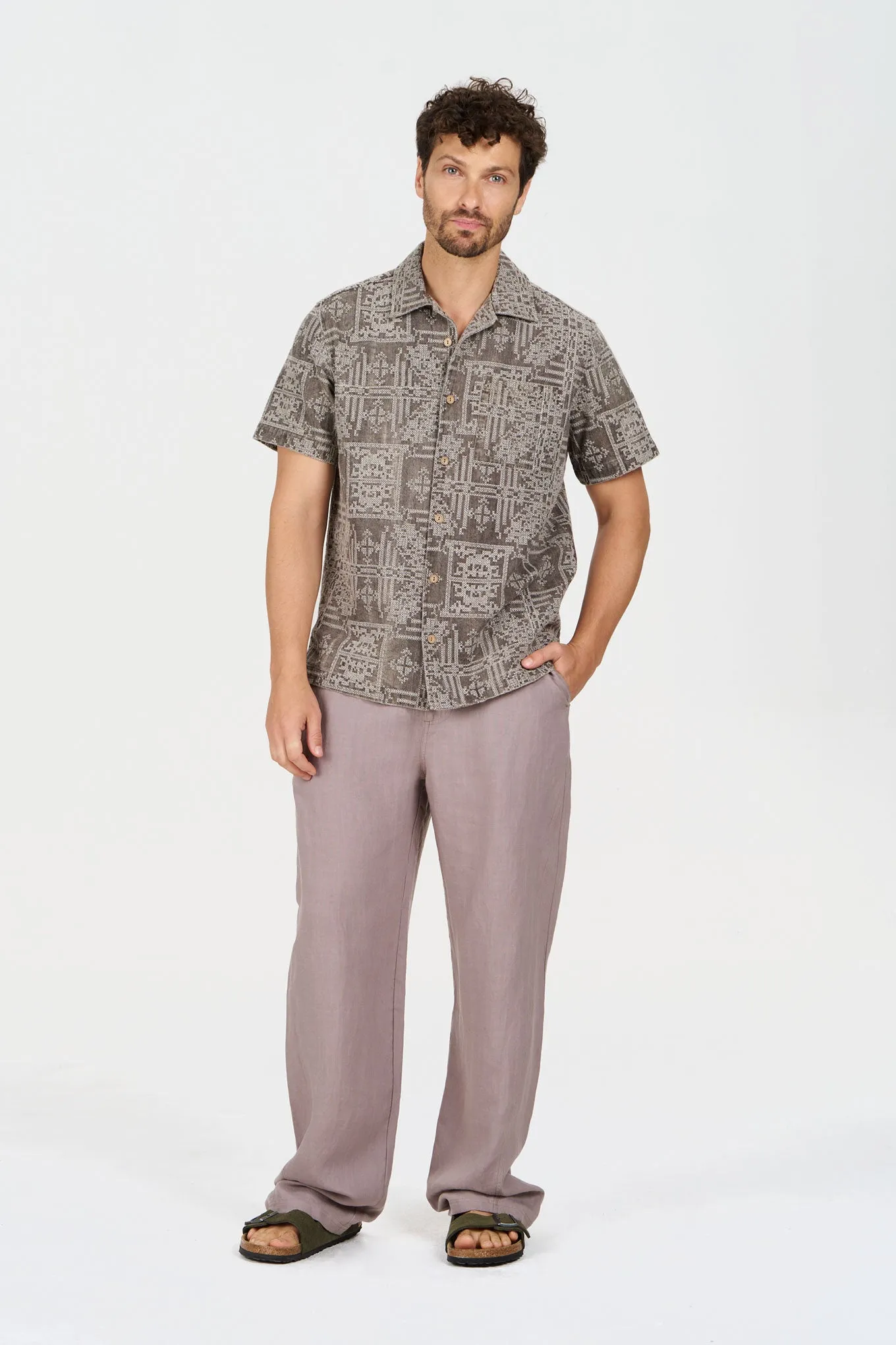 SPINDRIFT Embroidered Organic Linen Shirt sold by Komodo Fashion product image thumbnail 3