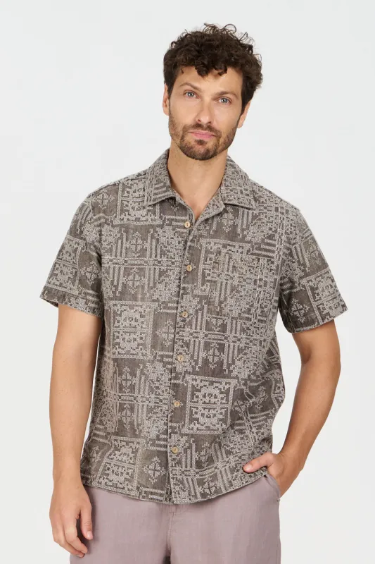 SPINDRIFT Embroidered Organic Linen Shirt made by Komodo Fashion