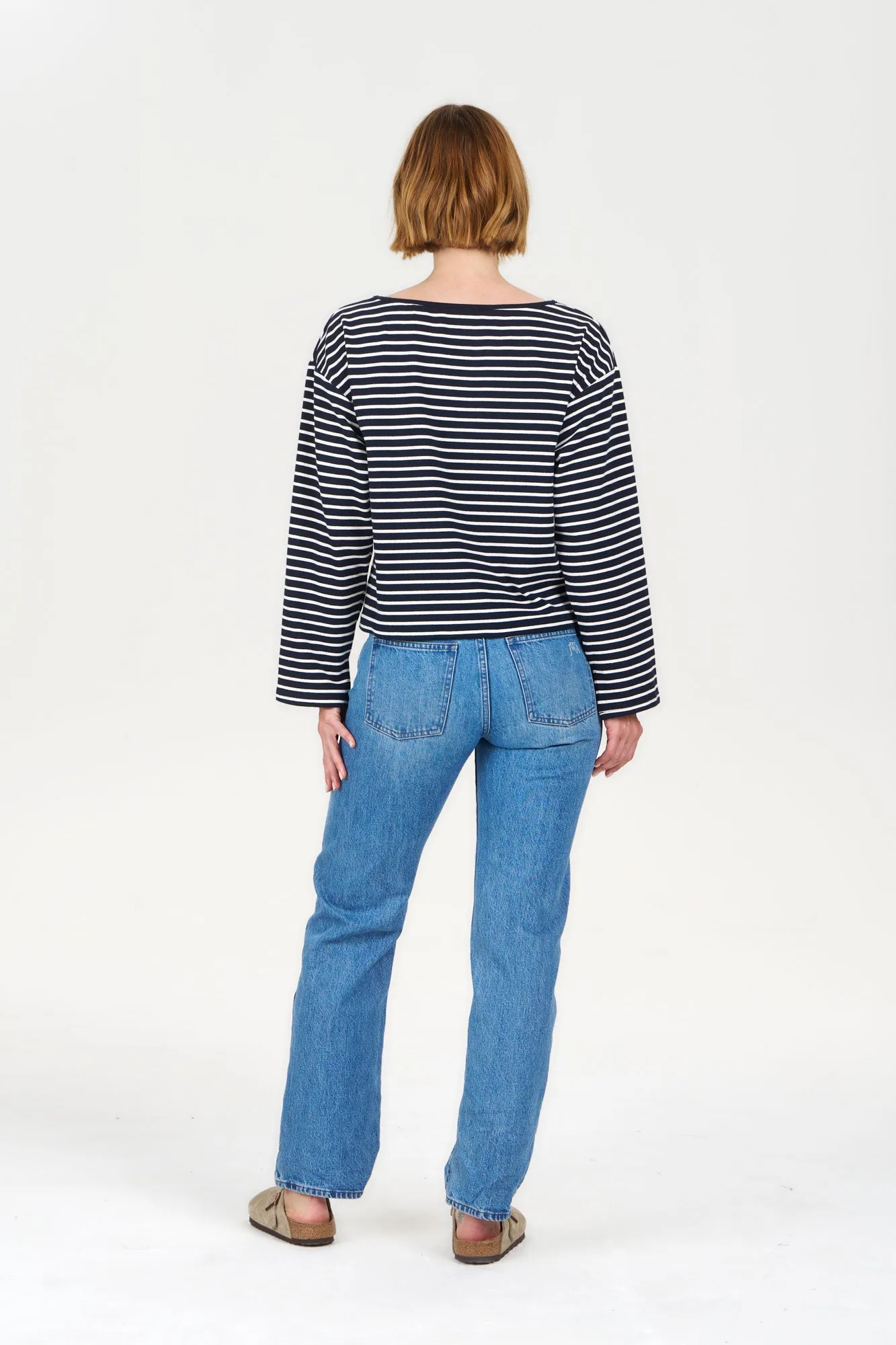 JUNE Top - Organic Cotton Navy Stripe sold by Komodo Fashion product image thumbnail 5