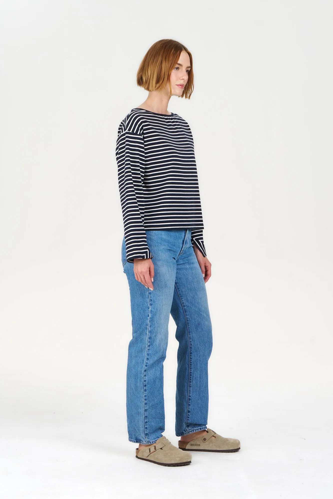 JUNE Top - Organic Cotton Navy Stripe sold by Komodo Fashion product image thumbnail 4