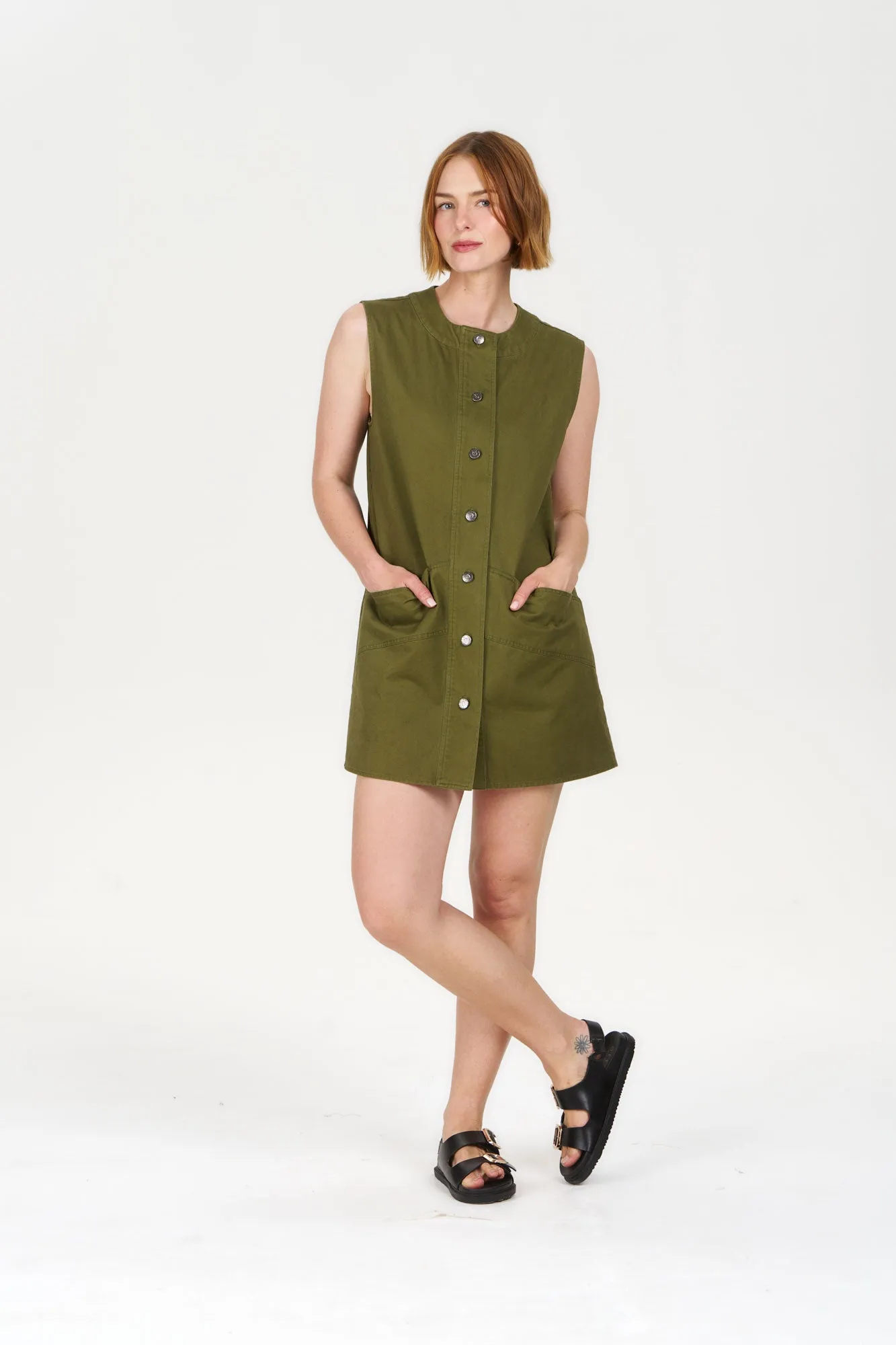 ROSIE Organic Cotton Dress - Khaki sold by Komodo Fashion product image thumbnail 4