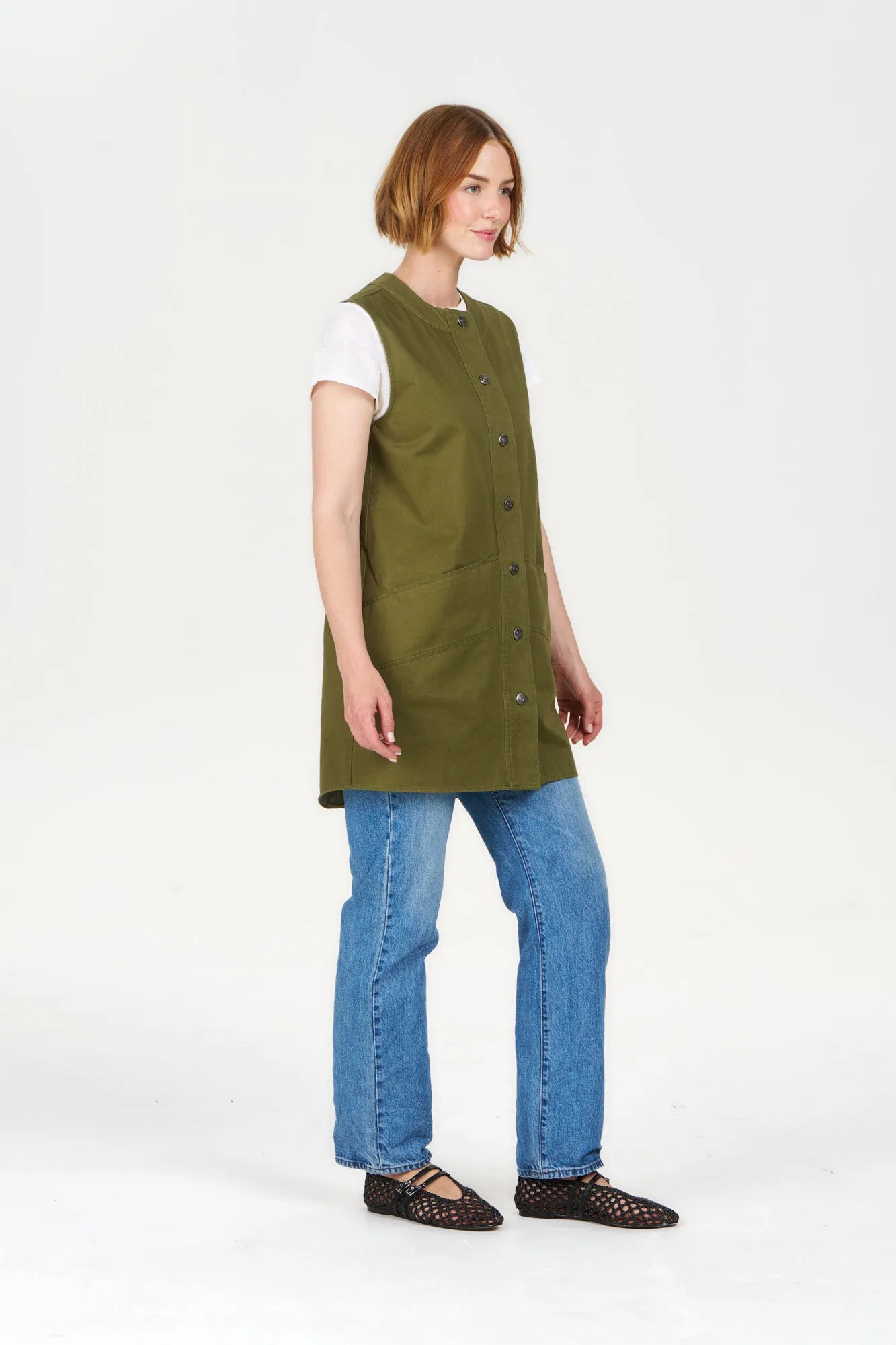 ROSIE Organic Cotton Dress - Khaki sold by Komodo Fashion product image thumbnail 2